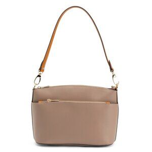 DIVINA FIRENZE Italy Vachetta Leather Triple Entry Satchel With Contrast Trim
